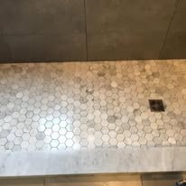 Hexagon mosaic tile shower floor