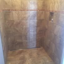 Ceramic tile shower surround