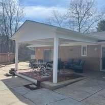 Covered porch and patio addition with columns