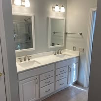 Double vanity bathroom remodel with new fixtures