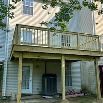 Elevated deck with stairs