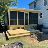 Screened porch addition under construction