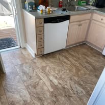 Kitchen with new tile flooring